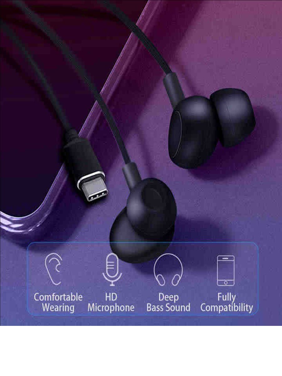 Original Xiaomi Type - C Earphones Stereo With Microphone In - ear Stereo Headphones Headset Earplugs Wired Headphones - ARRA SPORT
