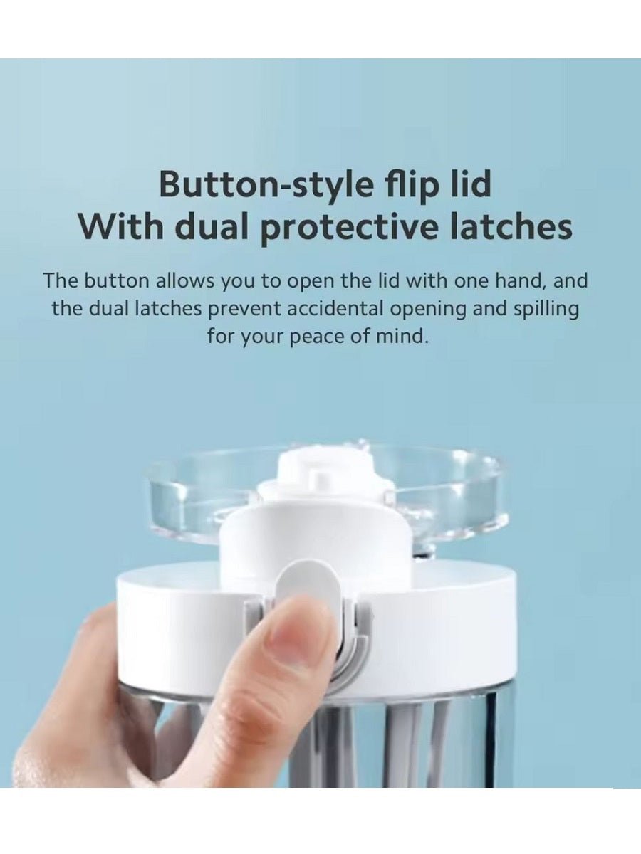 Xiaomi Mijia Tritan Water Cup 600ml Portable Leak - proof Outdoor Sports Water Bottle Shaker BPA - FREE Button Cap Easy Clean - ARRA SPORT