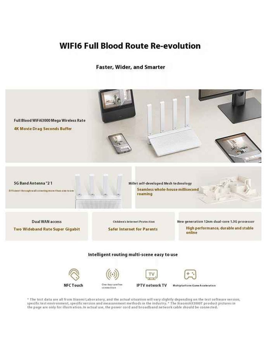 Xiaomi Router AX3000T RD03 3000 Mbps Gigabit Ethernet Port Mi Home APP Wireless Wifi Router - ARRA SPORT