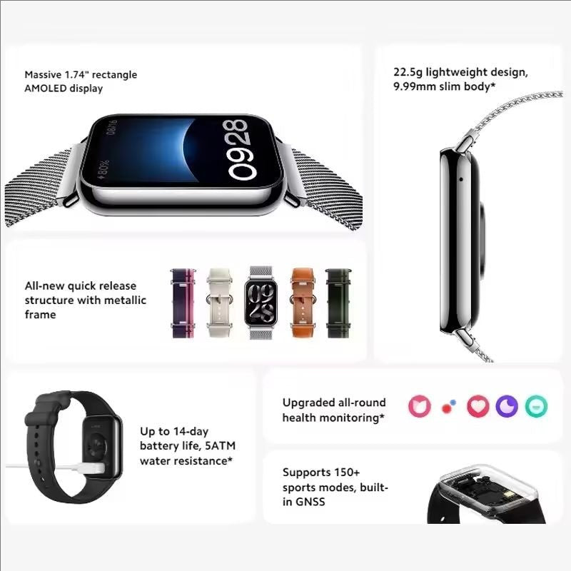 Xiaomi Smart Band 8 Pro Global 1.74" AMOLED display 14 - day battery life 150+sports modes Smart Band Watch - ARRA SPORT