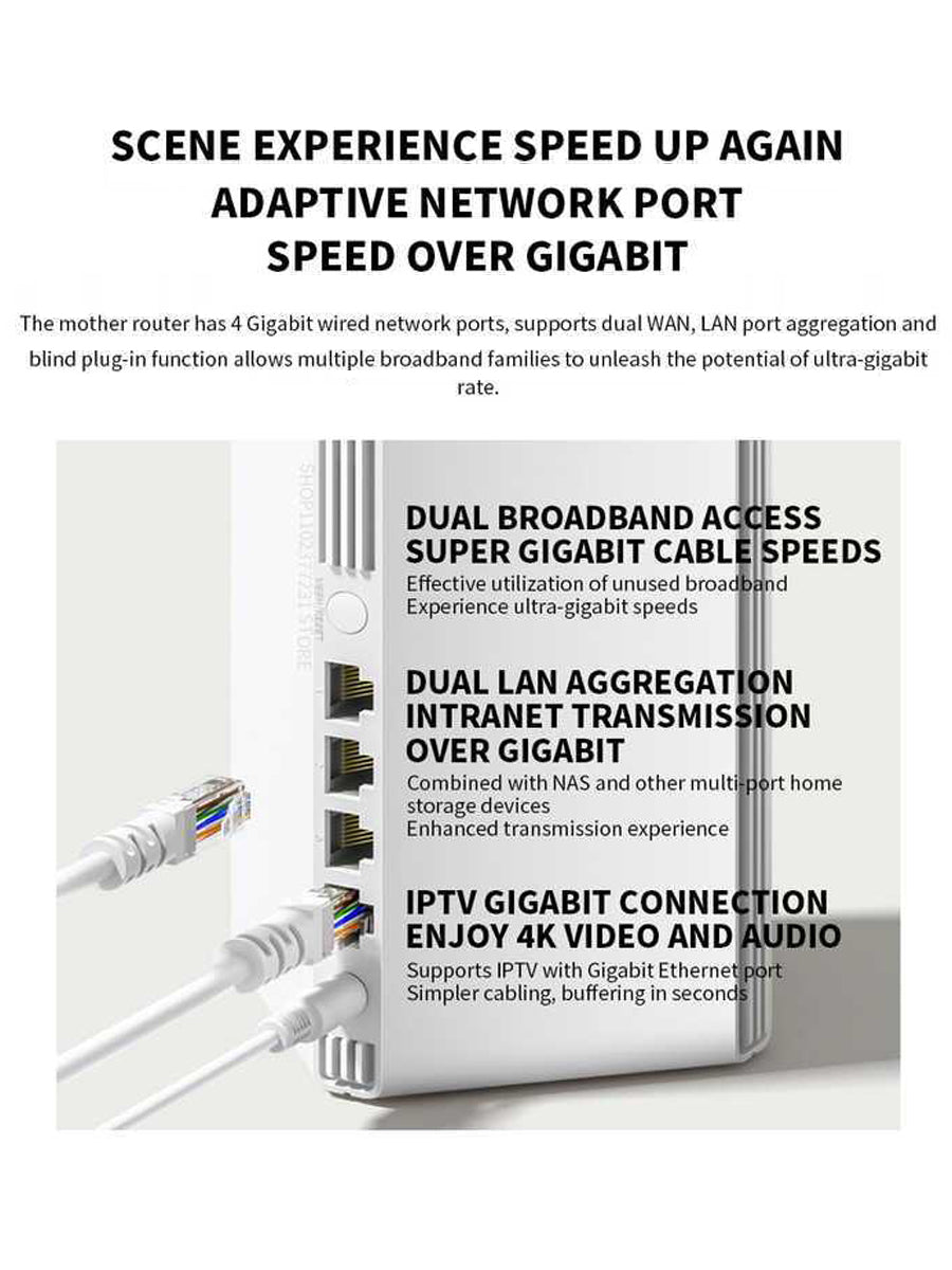 Xiaomi Whole - Home Mesh System Router AX3000 NE WiFi6 Repeater Modem Gateway IPTV Signal Amplifier Gaming Accelerator - ARRA SPORT